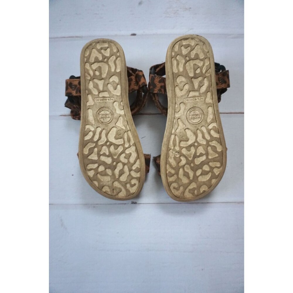 Wonder Nation Girls Bow Flatform Sandals, Lepoard - Size 13 - Picture 7 of 7